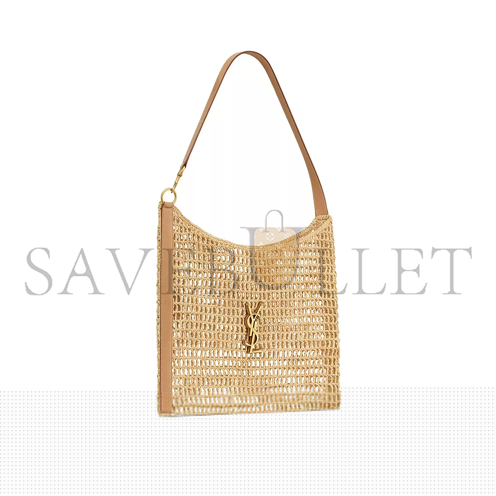 Y*L oxalis raffia crochet and vegetable-tanned leather handbag 773984gaaeb9718 (46*38*3cm)